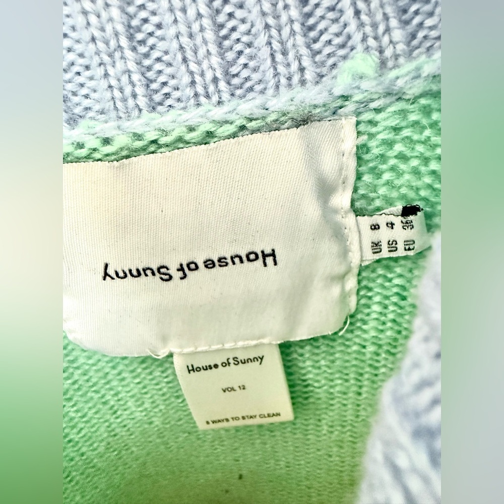 House Of Sunny Turtleneck Landscape Jumper Sweater Wool Blend Multicolor Size 4 - Picture 7 of 10